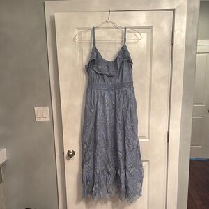 Elegant Blue Lace Dress